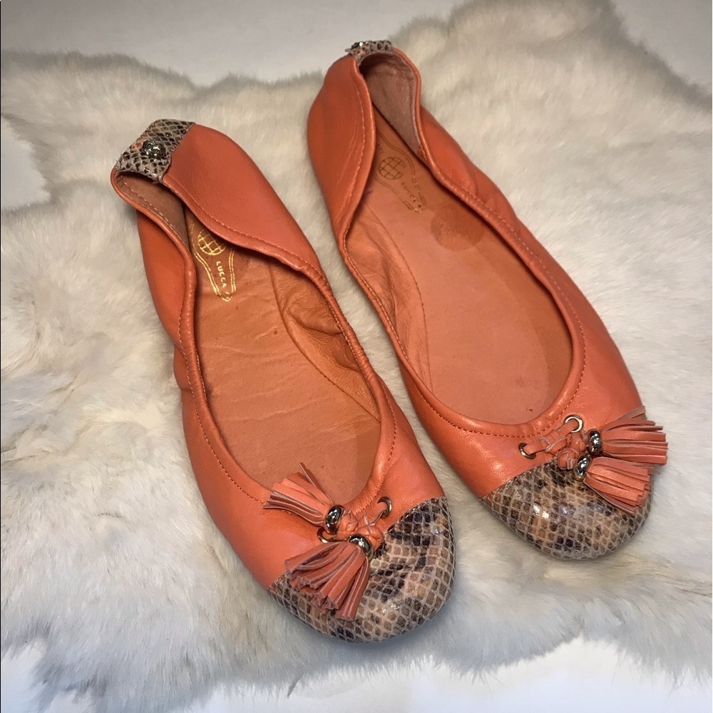 Elliott Lucca Ballet Flat Coral Python Tassel 8.5 - image 2